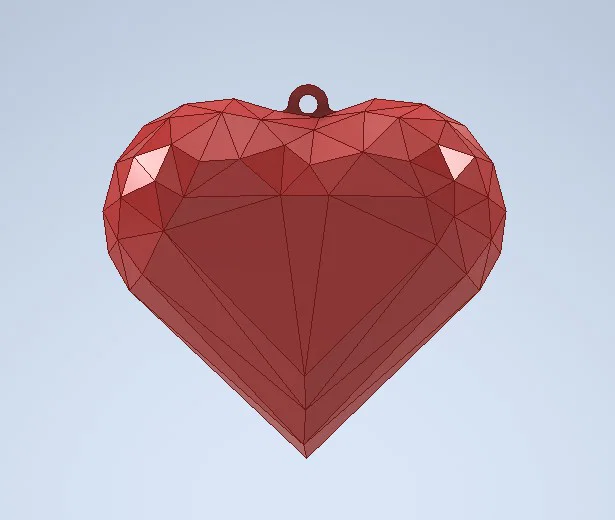 Móc Khóa/Mặt Dây Chuyền Trái Tim Low Poly Ngày Lễ Tình Nhân - Image 2
