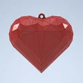 Móc Khóa/Mặt Dây Chuyền Trái Tim Low Poly Ngày Lễ Tình Nhân - Thumbnail 2