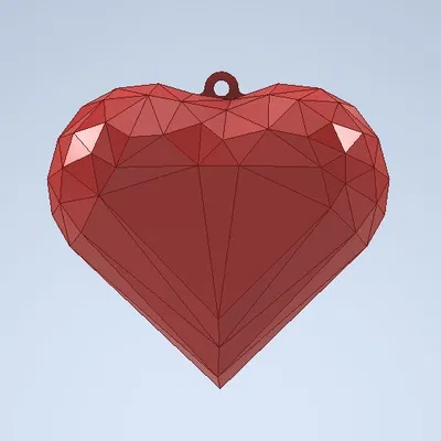 Móc Khóa/Mặt Dây Chuyền Trái Tim Low Poly Ngày Lễ Tình Nhân