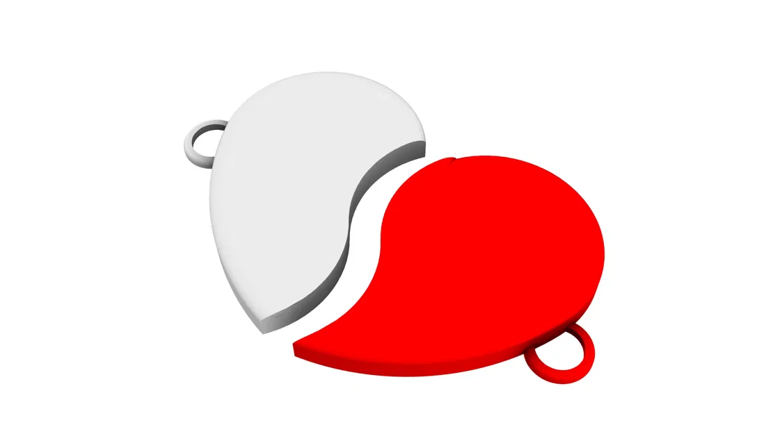 Mặt dây chuyền/Móc khóa Trái tim có nam châm - Image 2