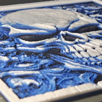 Tranh Sơn Hueforge Đầu Lâu Với Nền Hoa Văn Cầu Kỳ - Siêu 3D!