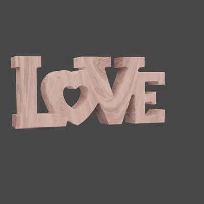 Chữ "Love" cách điệu hình trái tim