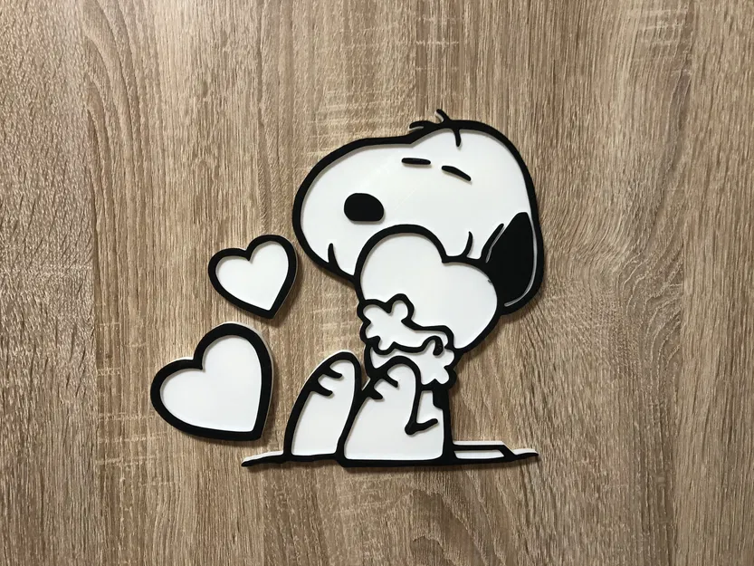 Mô Hình Trang Trí Snoopy Với Trái Tim - Image 1