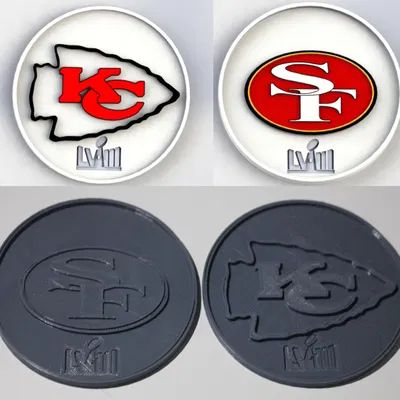 Đế Lót Ly/Miếng Lót Bia Super Bowl LVIII Vô Địch Kansas City Chiefs vs San Francisco 49ers