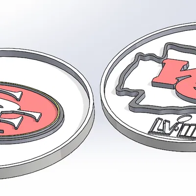 Đế Lót Ly/Miếng Lót Bia Super Bowl LVIII Vô Địch Kansas City Chiefs vs San Francisco 49ers
