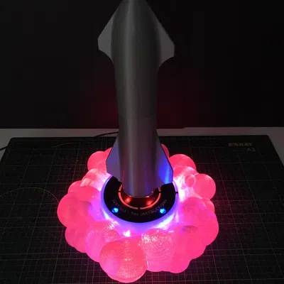 Đèn SpaceX Starship Bay Lơ Lửng Có Hiệu Ứng Lửa NeoPixel và Động Cơ LED