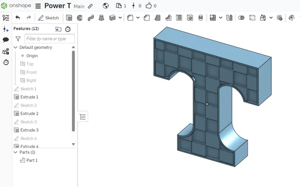 Mô Hình Chữ T "Checkerboard Power T" Cho University of Tennessee Volunteers - Image 1