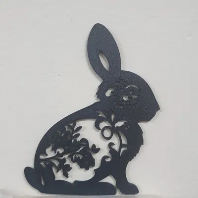 Tranh Treo Tường Hình Thỏ Hoa Đơn Giản