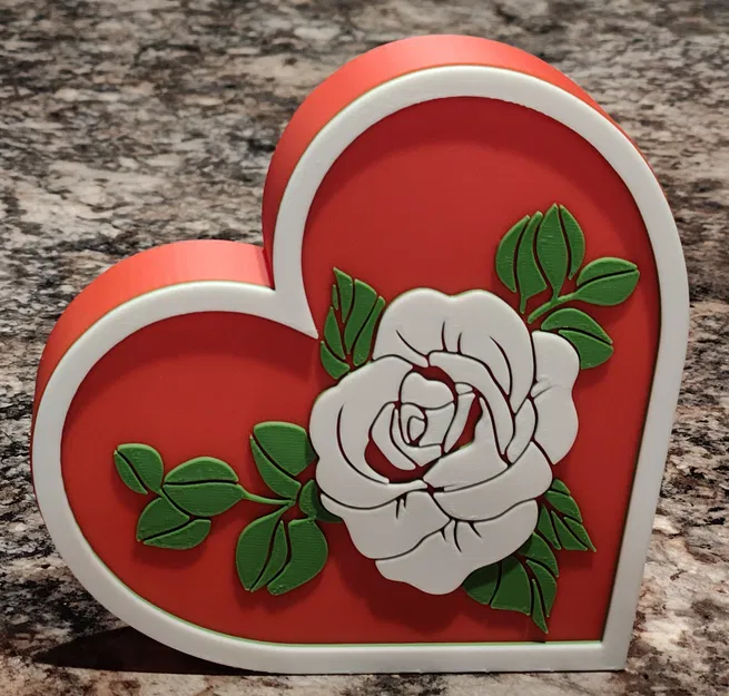 Trái Tim Trang Trí Hoa Hồng - Image 1