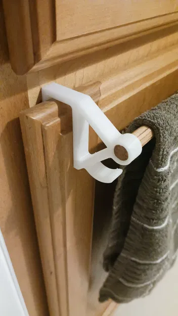 Chân đế thanh treo khăn cửa tủ 3/8" - Image 1