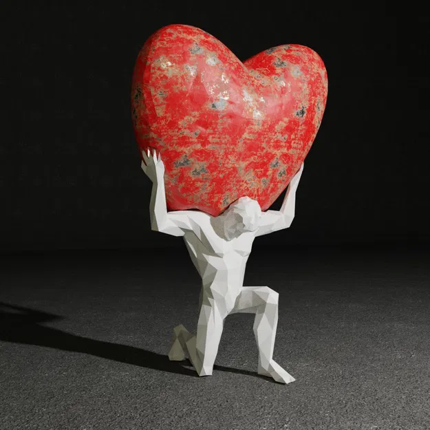 Atlas cầm Trái Tim Valentine - Có bản Low poly và bản thường - Image 2