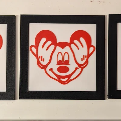 Ba Chú Chuột Mickey Bịt Mắt, Bịt Tai, Bịt Miệng