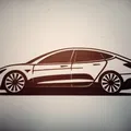 Tranh Treo Tường Hình Silhouette Xe Tesla Model 3 - Thumbnail 1