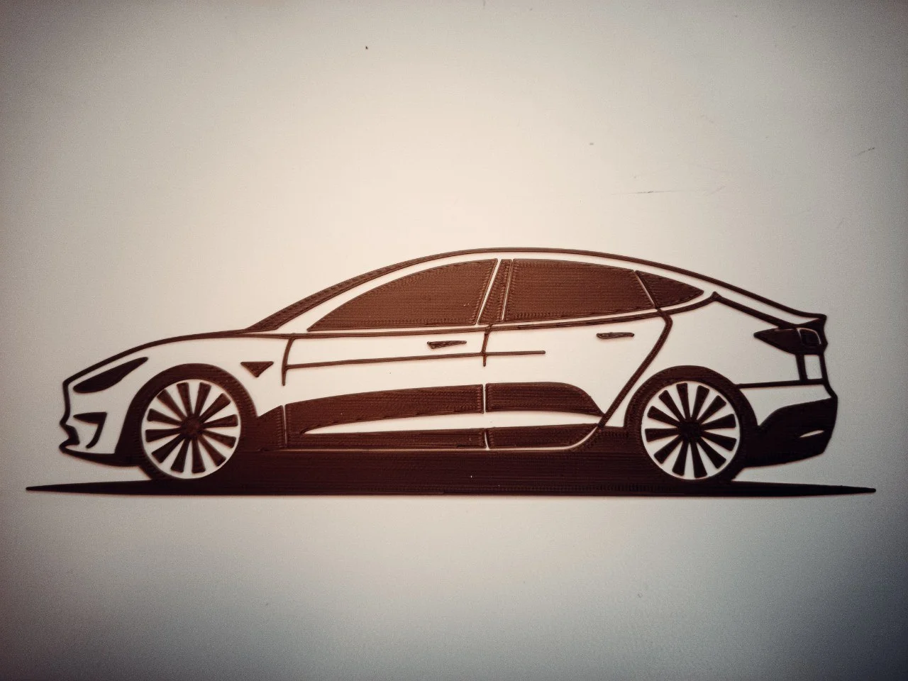 Tranh Treo Tường Hình Silhouette Xe Tesla Model 3 1