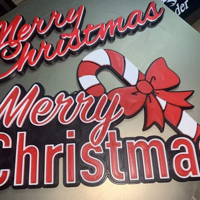 Cây Kẹo Gậy/Giáng Sinh Vui Vẻ Ba Màu