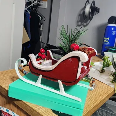 Xe Trượt Tuyết Ông Già Noel Dễ Lắp Ráp và In kèm Phụ Kiện