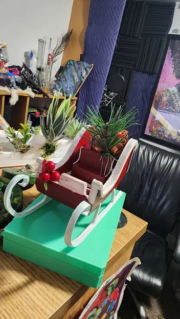 Xe Trượt Tuyết Ông Già Noel Dễ Lắp Ráp và In kèm Phụ Kiện - Image 2