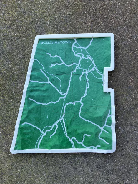 Bản đồ Topo Khung Williamstown, MA, Hoa Kỳ Có Đường và Suối - Image 2