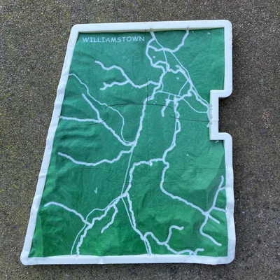 Bản đồ Topo Khung Williamstown, MA, Hoa Kỳ Có Đường và Suối