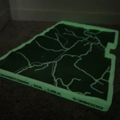 Bản đồ Topo Khung Williamstown, MA, Hoa Kỳ Có Đường và Suối