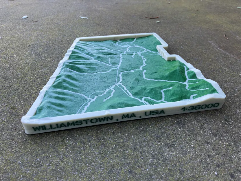 Bản đồ Topo Khung Williamstown, MA, Hoa Kỳ Có Đường và Suối - Image 4