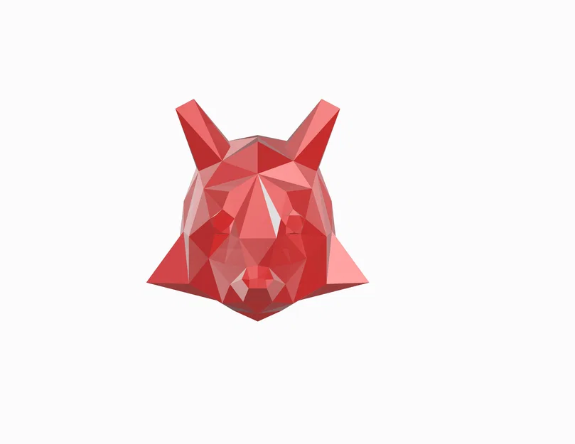Tượng cáo low poly treo tường - Image 2