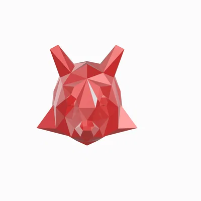 Tượng cáo low poly treo tường