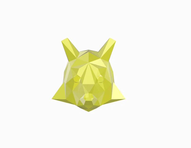 Tượng cáo low poly treo tường - Image 3