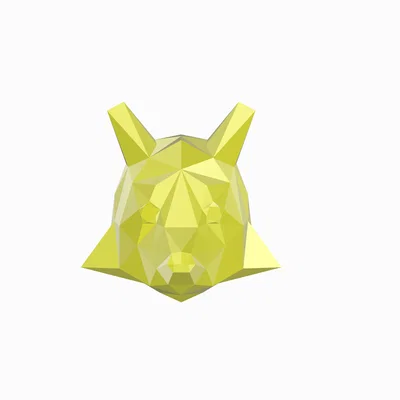 Tượng cáo low poly treo tường