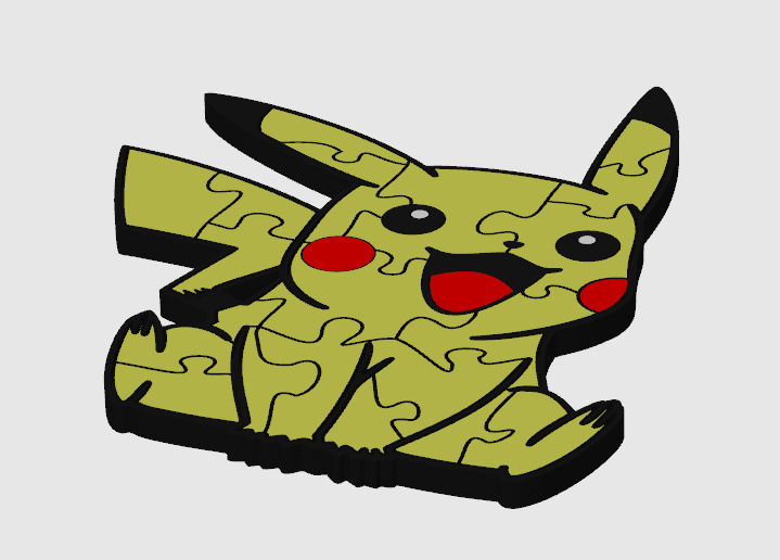 Mô hình Pikachu ghép màu - tách màu - Image 2