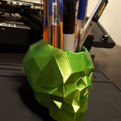 Hộp Đựng Bút Đầu Lâu Low Poly