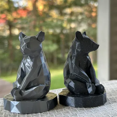 Tượng Gấu Phong Cách Lowpoly