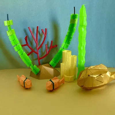 Bộ San hô Low Poly Phong cách Nemo