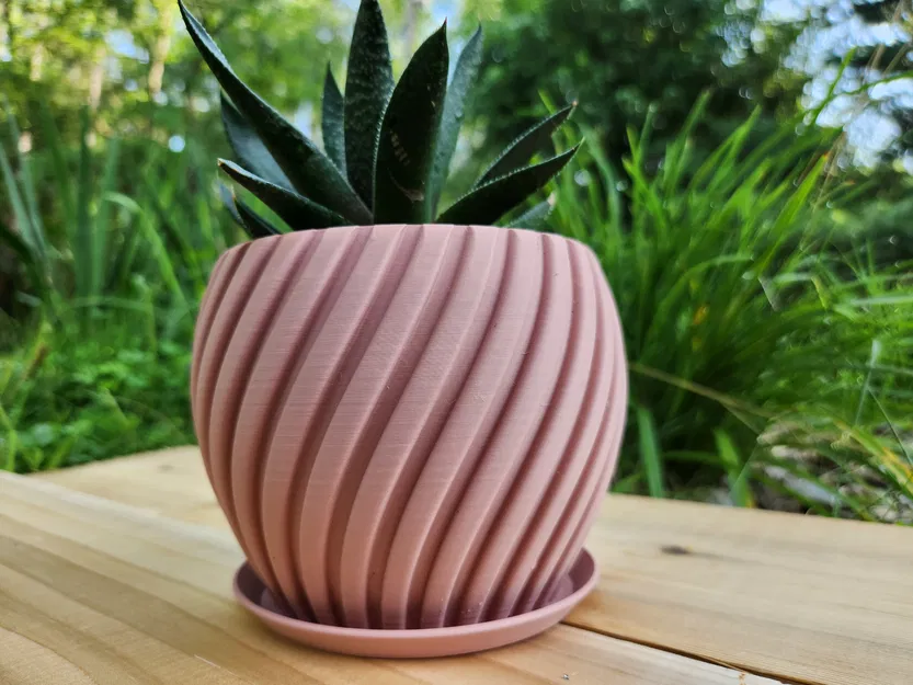 Chậu Hoa Cong Có Khay Thoát Nước Tích Hợp - Image 6