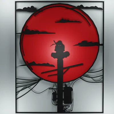 Tranh Trang Trí Tường Itachi Ngắm Trăng Naruto Shippuden