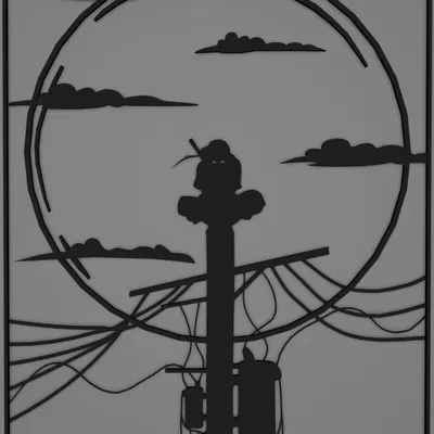 Tranh Trang Trí Tường Itachi Ngắm Trăng Naruto Shippuden