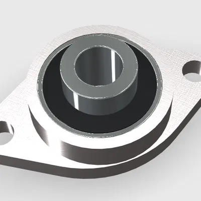 Khối Vòng Bi Mặt Bích Tự Căn Chỉnh Hợp Kim Kẽm-Nhôm Cho Thanh Trục Tròn 8mm