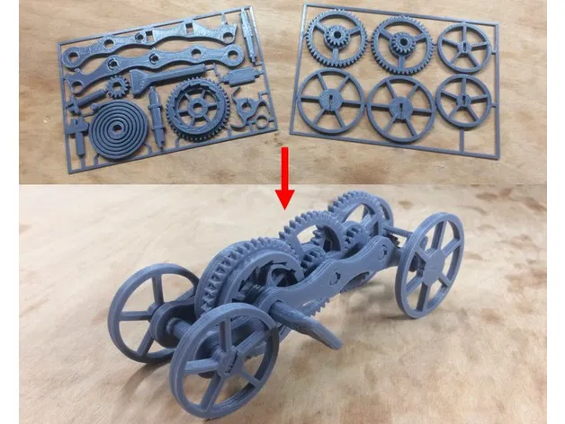 Bộ Xe Ô Tô Lên Dây Cót In 3D - Image 1