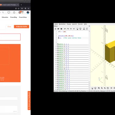 Tất cả chữ 3D | File .scad | Chữ A-stl