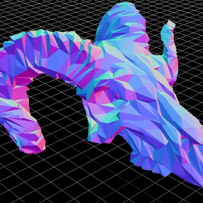 Đầu Lâu Cừu Phong Cách Low Poly