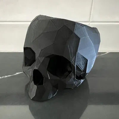 Hộp Sọ Low Poly Treo Tường Kèm Móc