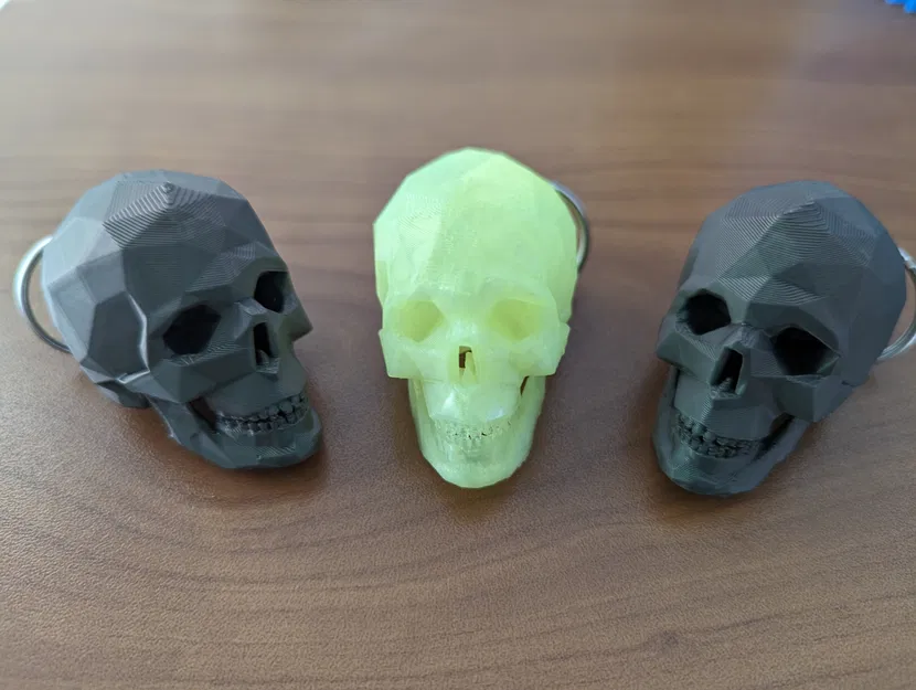 Mặt dây chuyền/Móc khóa Đầu Lâu Low Poly - In Nhanh - Image 2