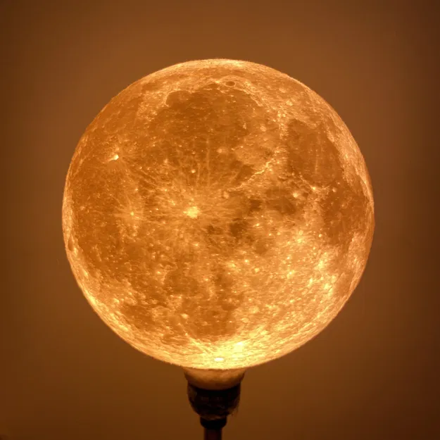 Đèn Mặt Trăng Lithophane với Đế Vặn Rộng - Image 5