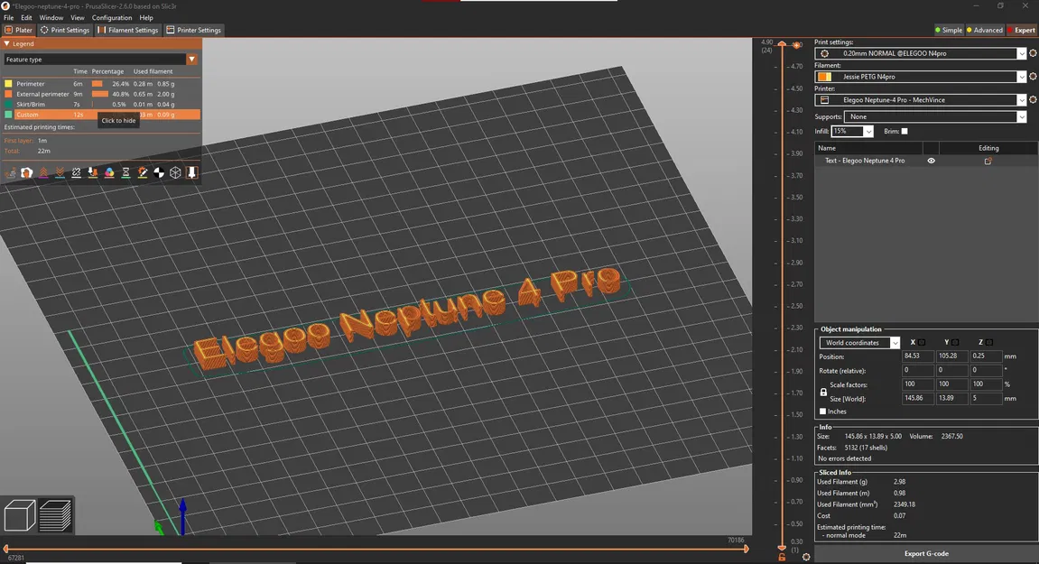 Cấu hình PrusaSlicer PETG cho Elegoo Neptune 4 Pro - Image 2