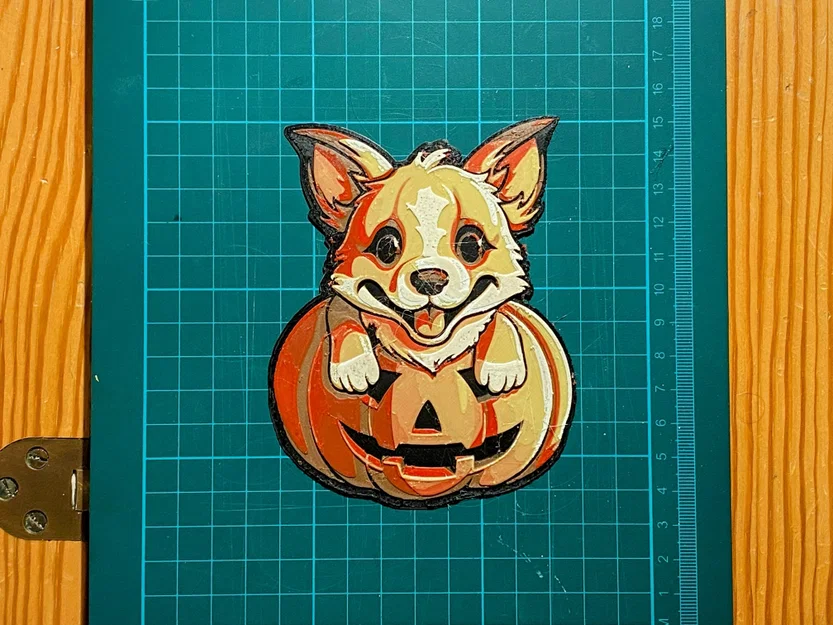 Mẫu In 3D: Pumpkin Spice Doggo - Nghệ Thuật Hueforge - Image 1