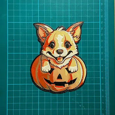 Mẫu In 3D: Pumpkin Spice Doggo - Nghệ Thuật Hueforge