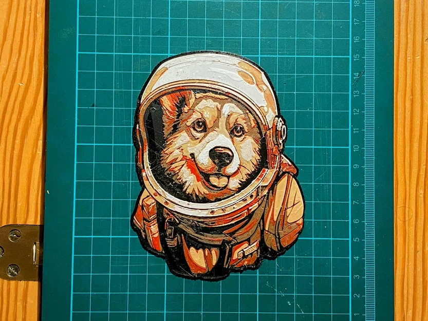 Space Doggo - Tác phẩm nghệ thuật Hueforge - Image 1