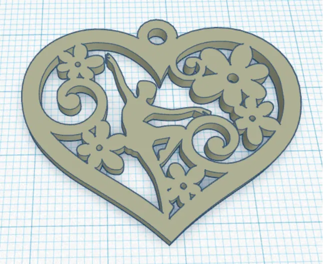 Móc Khóa Trái Tim Vũ Công - Thể Dục Dụng Cụ - Image 3