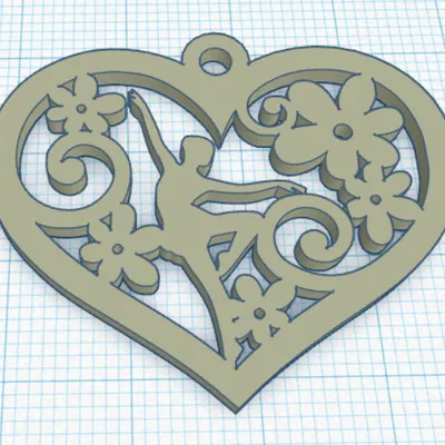 Móc Khóa Trái Tim Vũ Công - Thể Dục Dụng Cụ