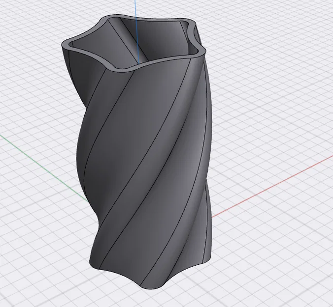 Chậu hoa, thiết kế xoắn - Mẫu 3D độc đáo - Image 1